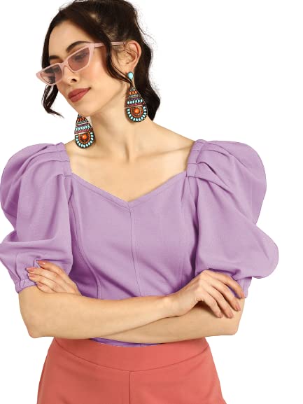 Image of Women's & Girl's Solid Short Sleeve Crop Top (LY-TopD6 Variation)