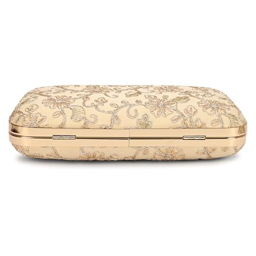 Image of LONGING TO BUY Hand Crafted Designer Box Clutch - Zari Embroidery For Women