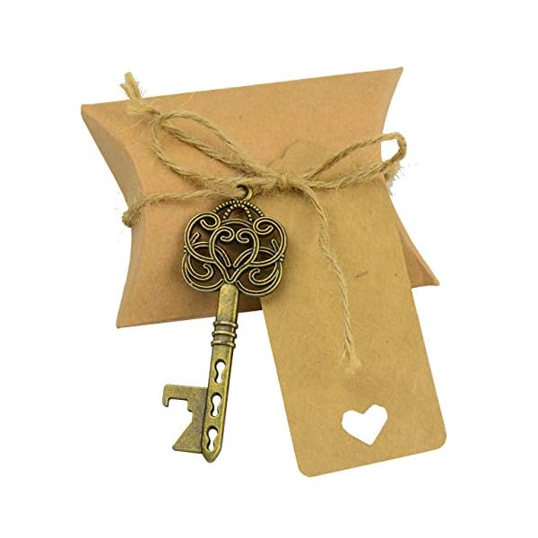 50pcs Favor de la Boda Regalo de Recuerdo Set Almohada Caja de Dulces Esqueleto de la Vendimia Llave Abrebotellas Escort…
