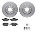 Dynamic Friction Company Front Geospec Brake Rotors with 5000 Euro Ceramic Brake Pads includes Hardware 4612-65005