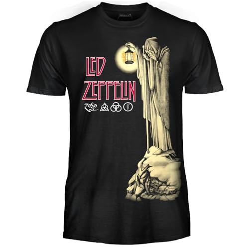 Led Zeppelin Camiseta Oficial Hermit. Camiseta Unisex Adulto Niño, Black, XXL