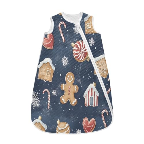 Kigai Christmas Gingerbread Baby Sleep Sack Wearable Blanket Sleeping Bag 2-Way Zipper Soft Swaddle Transition Sack