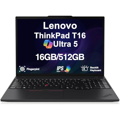 Image of Lenovo ThinkPad T16 Gen 4 Copilot+ Business Laptop 16.0 inch FHD+ IPS Display | Intel Ultra 5-225U (>i7-1355U), 16GB DDR5, 512GB SSD, Backlit KB, Fingerprint, 2 Thunderbolt 4, WiFi 6E, IR Webcam, Win11Pro