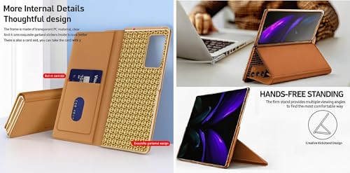 Image of WHITBULL Business Style Leather Case with High Protection Scratch-Resistant Protective Cover Compatible with Google Pixel 9 Pro Fold 5G / Google Pixel Fold 2 5G Brown