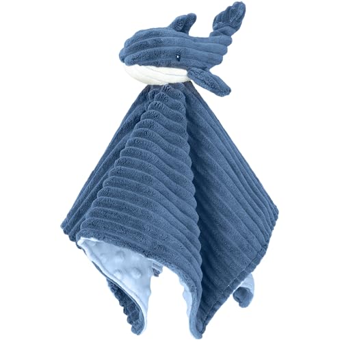 BEILIMU Baby Security Blanket for Unisex Boys and Girls, Soft Lovey Whale Baby Gifts for Newborn Toddler Snuggle Toy Stuffed Animal, Blue 15 Inch