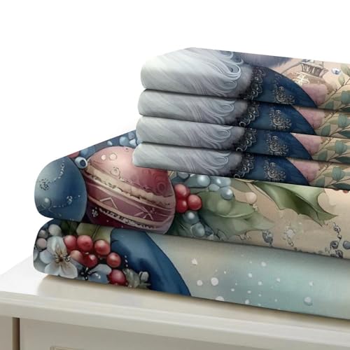 Housse de couette Père Noël 200x200 en microfibre douce avec fermeture éclair - 7