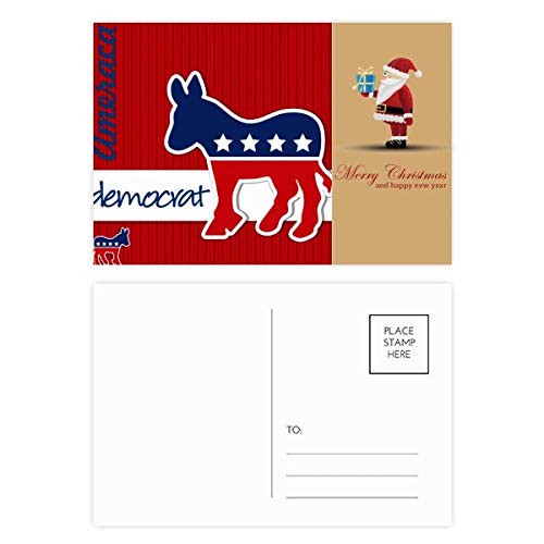 Cartes postales âne démocrate de Père Noël pour vos vœux festifs