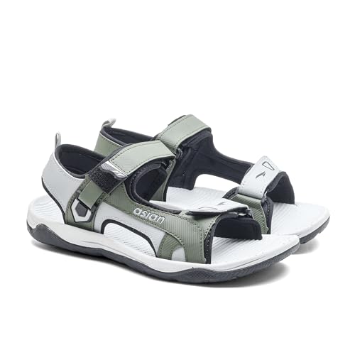 Image of ASIAN Vistara-42 Men's Sandals | Soft Cushion Footbed, Adjustable Velcro Straps & Anti-Slip Grip Sole | Lightweight, Durable & Comfortable Sandals for Walking, Daily Use, Beach & Travel