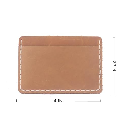Miniatura 3 de New style Handcrafted Front Pocket Card Holder, Leather Minimalist Cardcase, Credit Card Holder, 3 Card Slots (light brown)