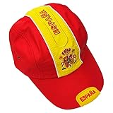  Tradineur - Gorra con la Bandera de España - Ajuste Posterior con Velcro - 100% Poliéster - Deporte, Golf, Adulto, Unisex, Talla única - Color Rojo y Amarillo.
