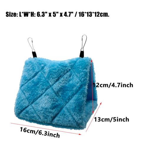 Image of 2 Pack Warm Bird Nest House Shed Hut Parrot Sleeping Bed Hanging Hammock Snuggle Cave Birds Hut Hideaway Tent for Pet Parrot Macaw Budgies Cockatiels Cockatoo Lovebird Size S (Blue&Grey)