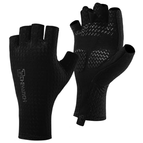 LJCUTE Fingerless Fishing Gloves for Men Women, Sun Protection & Breathable Cycling Gloves for Kayaking, Bike, Workout, Hunting - image 1