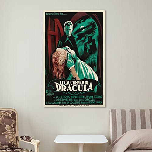 Dracula 1931 Horror Movie Posters Vintage Art Print Poster Souvenirs Halloween Decorations Canvas Wall Art Prints For Wall Decor Room Decor Bedroom Decor Gifts 24X36Inch(60X90Cm) Frame-Style #TOP6