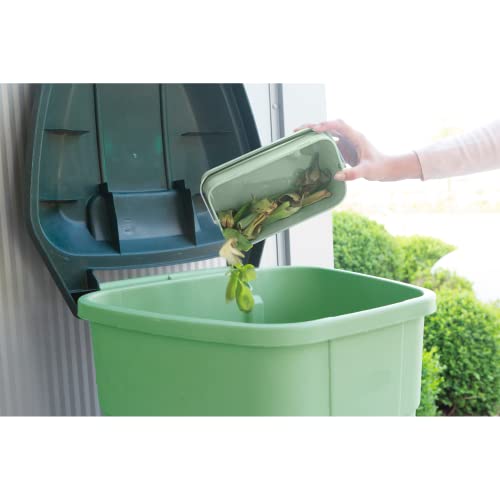 Brabantia Food Waste Caddy (0.48 Gal/Jade Green) Kitchen Leftovers Can with Stay-Open Lid & Stainless Steel Handle for Composting by Brabantia - Used condition - Image 6