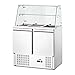 Royal Catering Vetrina Refrigerata Vetrinetta Con Piano in Vetro RCLK-W240-2 (240 L, 235 W, 7 Contenitori GN, 190 x 129 cm)