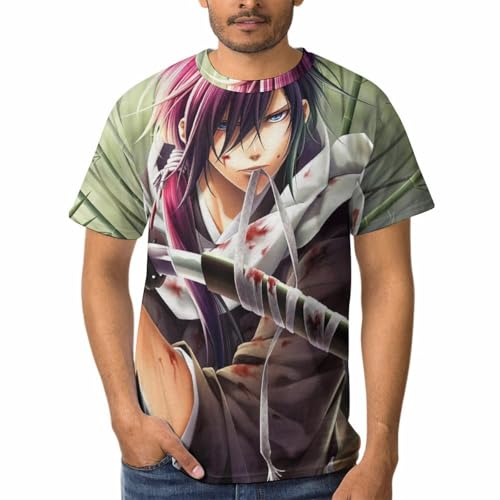 T-shirt Anime Boy pour homme en coton doux et respirant à col rond