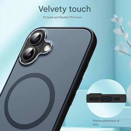 Image of Elzzi Magnetic for iPhone 17 Case (2025)(Compatible with MagSafe)(Military Grade Drop Protection) Matte Shockproof with Anti-Fingerprint Phone Cover, 6.3''|Black