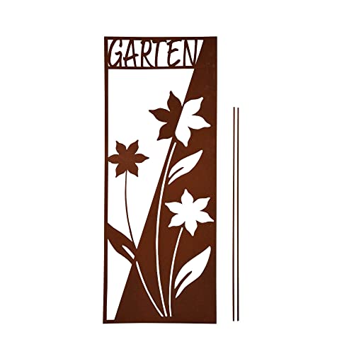Plaque décorative de jardin en aspect rouillé pour fleurs - UNUS