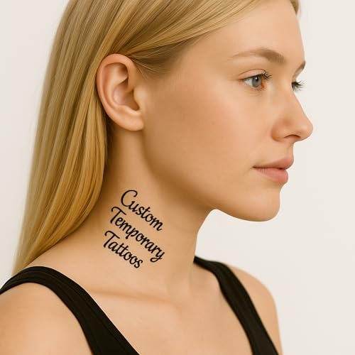 Custom Name Tattoo – Personalized Temporary Tattoos for Adults – Waterproof and Durable Fake Tattoos – Add Your Text for Unique Tattoo