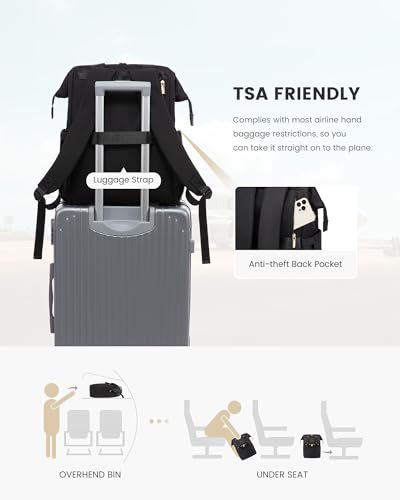 Image of LOVEVOOK 17.3 Inch Laptop Backpack for Women, Large Capacity Travel Backpack with Organizer Bag, Waterproof Carry on Backpack Work Bag with USB Port, Teacher Nurse Backpack Purse, 2PCS, Black
