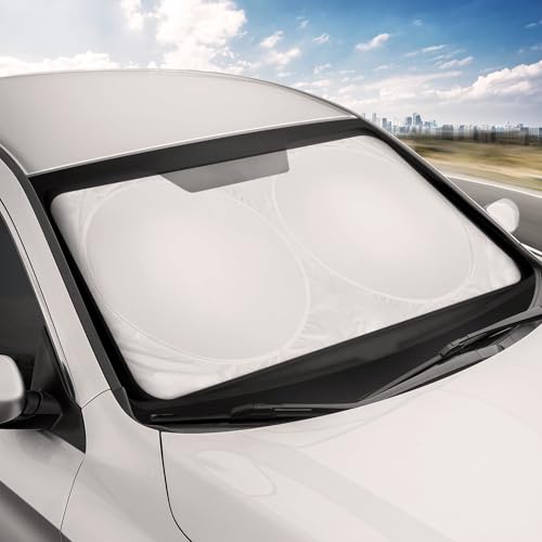 Image of Motor Trend Foldable Car Sun Shade with Storage Bag, Collapsible Sun Visor for Windshield (X-Large, 74 x 37 inches)