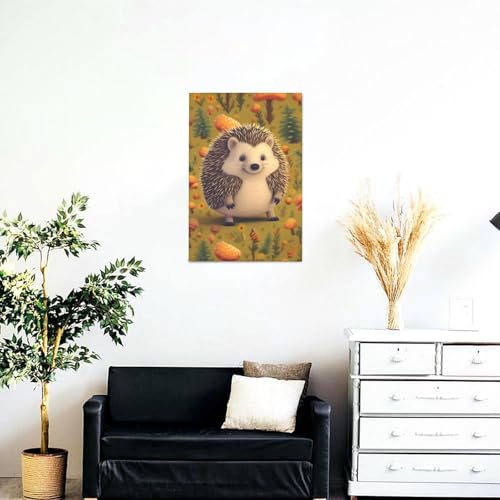 Toile hérisson suspendue pour une décoration murale douce et poétique - 3