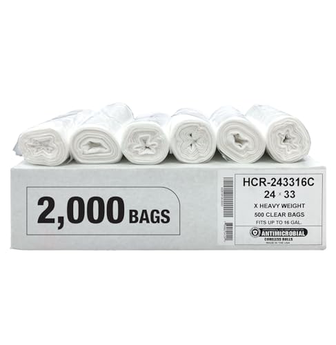 Image of Aluf Plastics 12-16 Gallon 16 Micron (eq) Clear Bags 24 inch x 33 inch 2000 Count