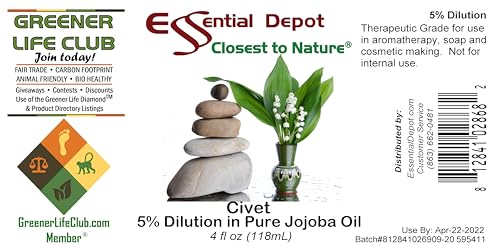 Aceite Esencial Civet 5% Dilución en Jojoba 4 fl oz miniatura 2