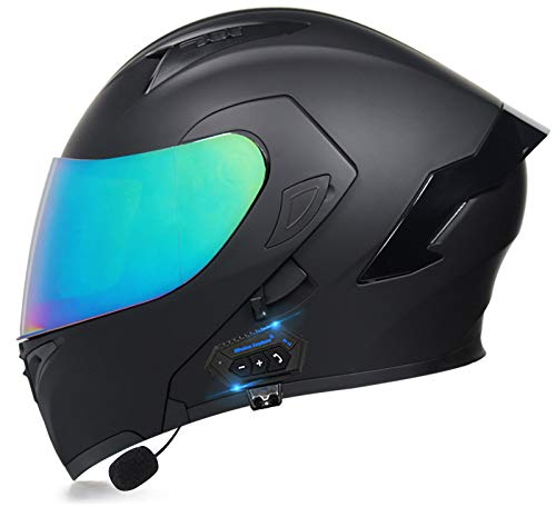 Casque moto modulaire bluetooth anti-brouillard et double visière solaire