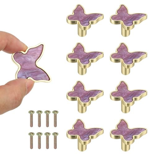 Poignées de tiroir papillon violettes pour réparer un placard de commode - 2