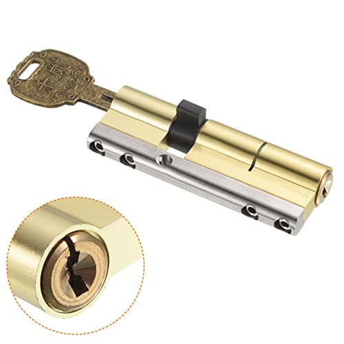 PATIKIL 32.5/57.5 (90mm Overall) European Double Lock Cylinder, Door Cylinder Lock with 2 Renovation Keys / 6 Owner Keys - Image 4