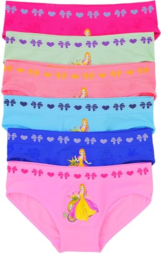 ToBeInStyle Girls’ Pack of 6 Adorable Microfiber Stretch Classic Bikini Panty Underwear