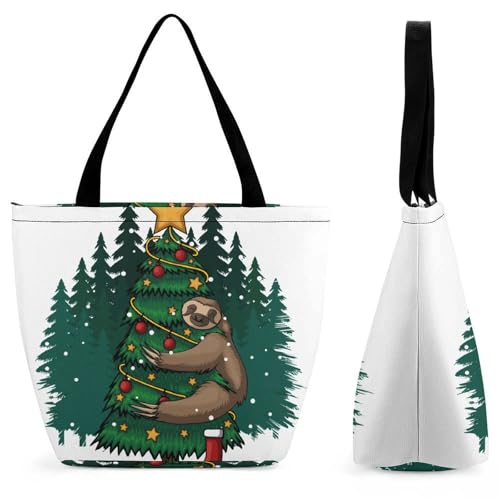Sac à bandoulière paresseux de Noël pour femme pour vos courses et voyages