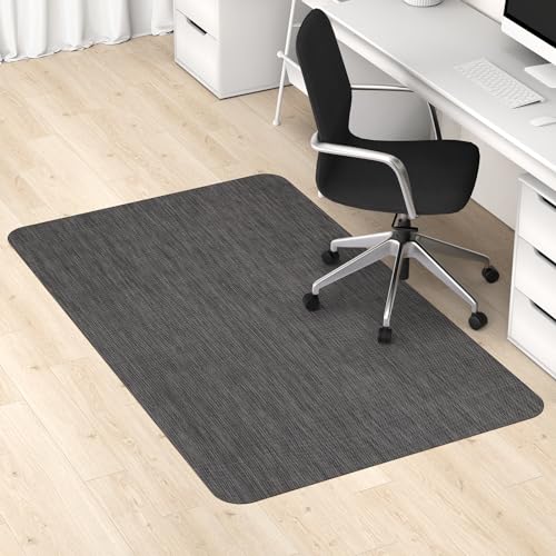 Image of Blvornl Office Chair Mat for Hardwood Floor, 40 inchx 55 inch Desk Mat for Hard Wood, Large Anti-Slip Hard Floor Protector Rolling Chair Mat, PVC Mat Desk Rug for Office Home, Black