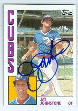 158379 Chicago Cubs 1984 Topps No. 249 Jay Johnstone Autographed Baseball Card