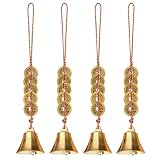 4 pz Cinese Feng Shui Campana Per Ricchezza E Sicurezza, Ottone Feng Shui Ciondolo Moneta con Campana, Campana Cinese Feng Shui Campana, Vento In Metallo Vintage Per Felicità, Successo E Pace