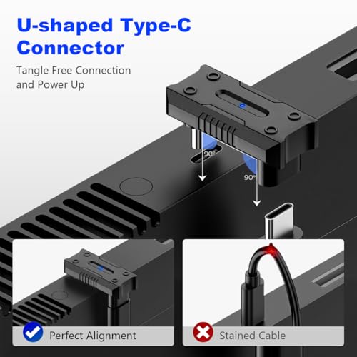 Image of Verilux PD 140W Type C Connector Fast Charging, Type C Adapter with 20Gbps Data Transfer, 8K@60Hz Video Output, U-Shaped USB-C Connector with LED Indicator for iPhone 17 /16 /15, Laptop, Tablet