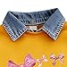 Girls Denim Patchwork Collar Bow Print Sweatshirt and Flare Pants Clothing Set Cute 2 Piece Outfits for 2-7 Years