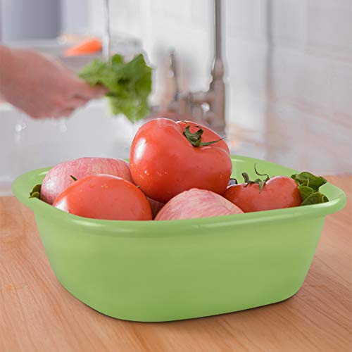 Eudokkyna 8 Quart Small Plastic Basin Set Of 4, Green Blue Wash Pan #TOP3