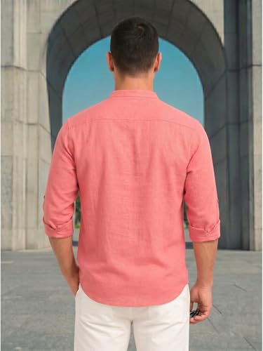 Image of DEELMO Combo of Men's Cotton Blend Solid Regular Fit Full Sleeve Short Kurta | Men's Trendy Short Kurta Pack of 2