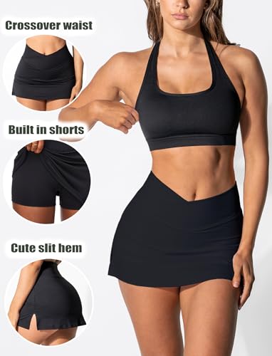 High Waisted Golf Skort Tennis Skirt for Women Bodycon Mini Skirt Short Pickleball Athletic Skirt with Shorts2
