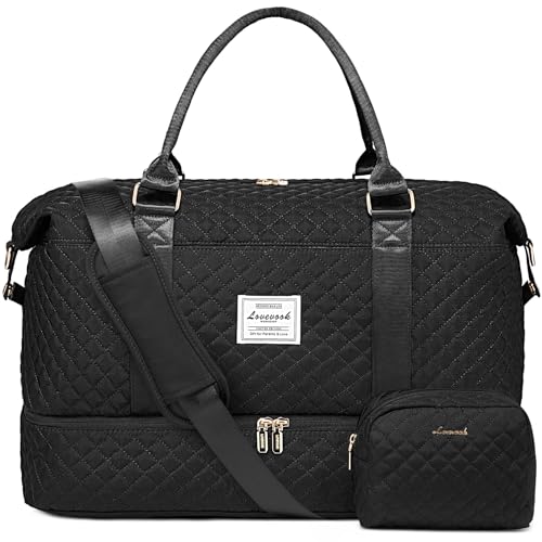LOVEVOOK Travel Duffle Bag,Weekender Bags for Women with Shoe Compartment,Carry on Overnight Bag with Toiletry Bag,Gym Duffel Bag with Wet Pocket,Hospital Bags for Labor and Delivery