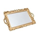Plateau miroir pour coiffeuse : son aspect est très élégant, délicat et , et il s’accorde parfaitement avec de nombreux bijoux, produits cosmétiques et accessoires pour parfums