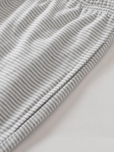 Image of Latuza Women's Petite Cotton Pajama Set Striped Button Down Pjs