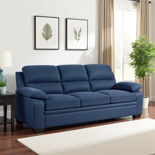 Image of Torque - Jett 3+2+1 Seater Fabric Sofa Set for Living Room (Blue) | Modern Sofa Set 6 Seater | Corner Sofa for Bedroom House Gift | 3 Year Warranty