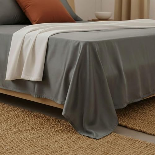 Image of Naksh Bedsheet for Double Bed King Size Plain 210 TC with 2 Pillow Covers | 100% Pure Cotton | 210 Thread Count | Soft, Breathable Fabric Built for Daily Use | Bed Sheet Double Bed | Grey |