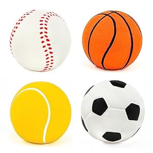 CHIWAVA-4-Pack-24-Squeak-Latex-Puppy-Dog-Toy-Ball-Sports-Balls-Sets-Fetch-Interactive-Toy-for-Small-Dogs - Cucciolini Doodles   CHIWAVA-4-Pack-24-Squeak-Latex-Puppy-Dog-Toy-Ball-Sports-Balls-Sets-Fetch-Interactive-Toy-for-Small-Dogs