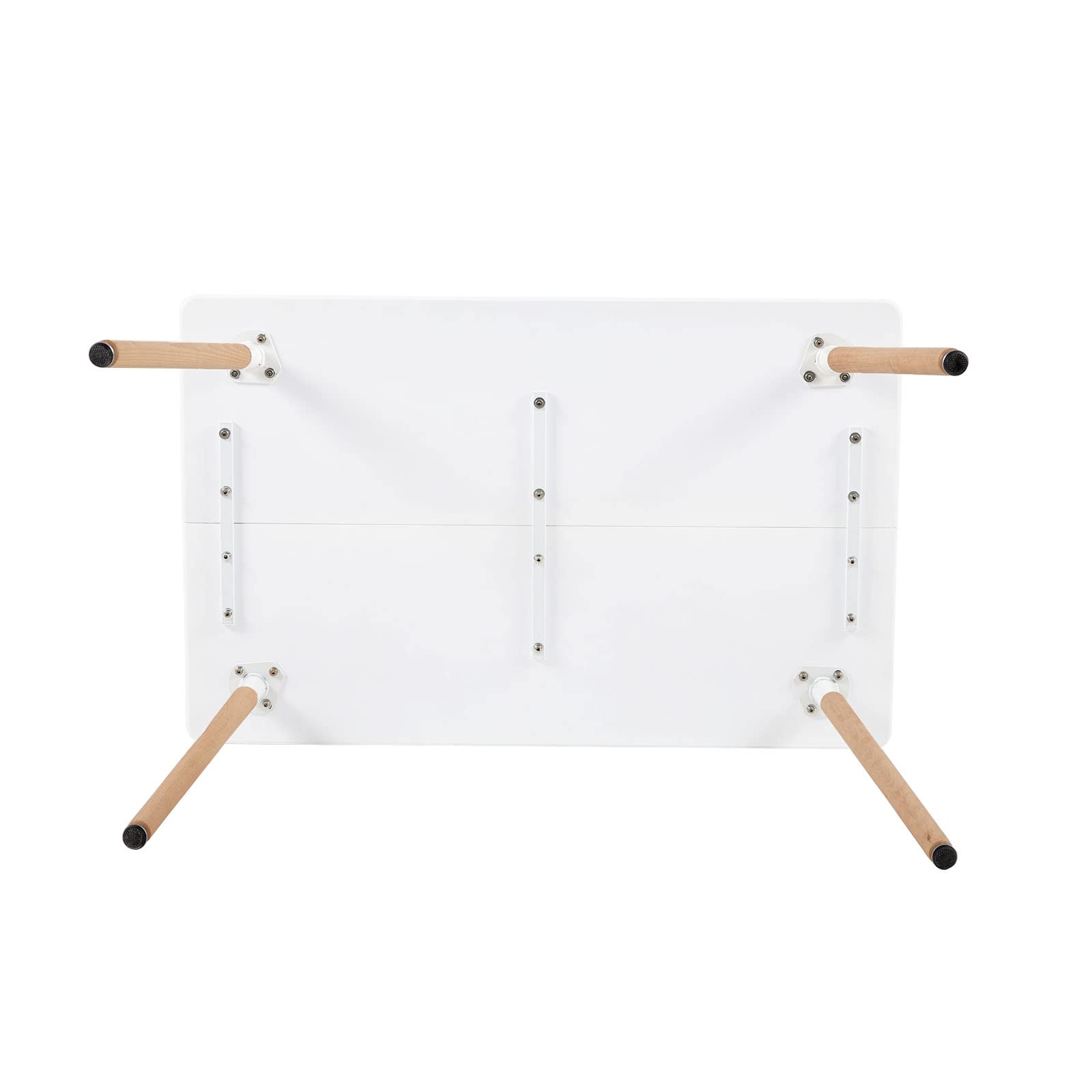 Ensemble de Salle à Manger LafeuR avec Table et 6 Chaises pour 6 Personnes (Blanc Table+4 Blanc & 2 Gris Chaises)