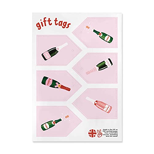 Central 23 - Pink Wrapping Paper - For Wedding - Champagne Print - Celebration Gift Wrap - 6 Sheets - Birthday New Baby, Bride And Groom - For Anniversary Or Valentines Day Gifts #TOP6