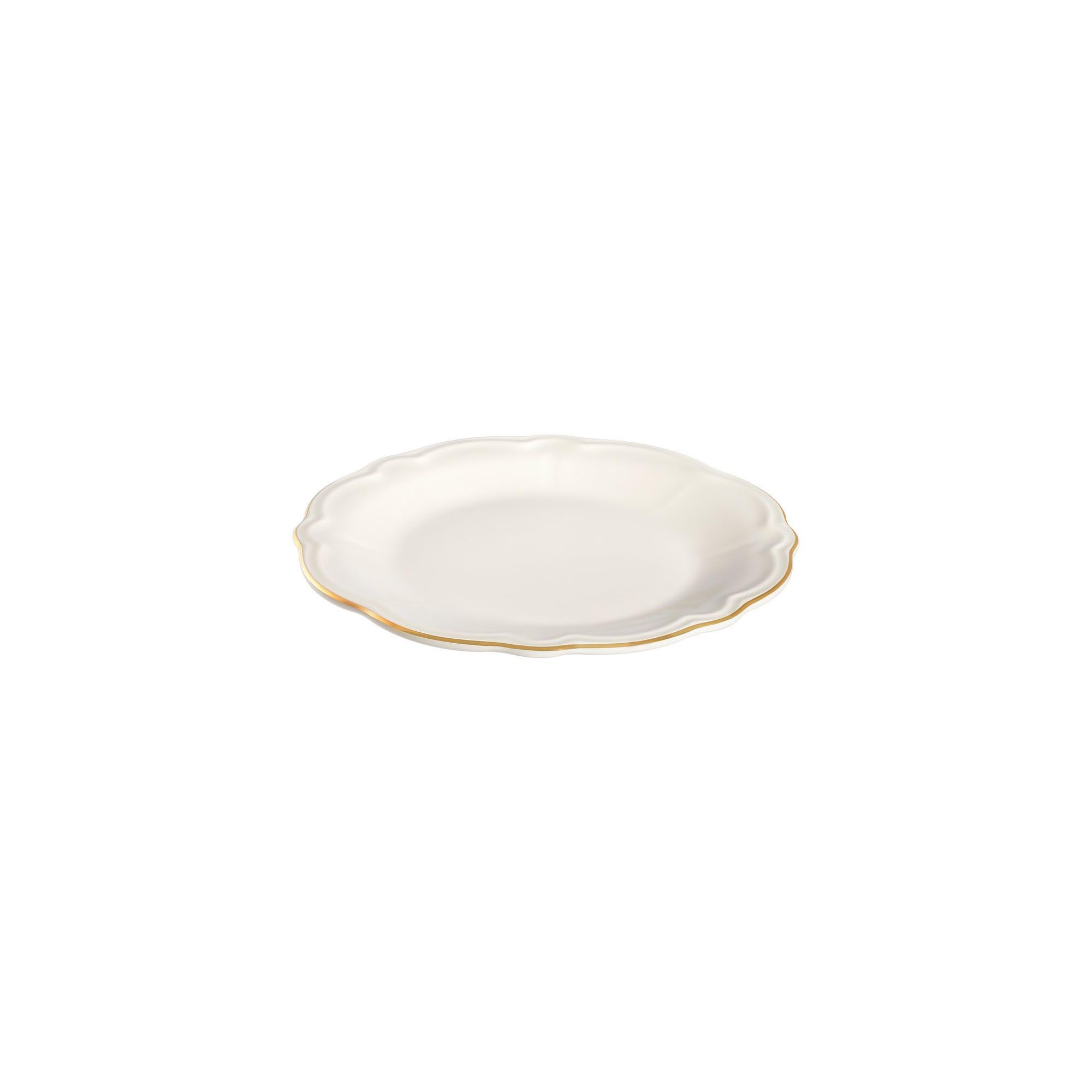 Elegancki 24-częściowy serwis obiadowy, 100% porcelana, biały i złoty | w zestawie talerze do serwowania, miski i talerze deserowe | można myć w zmywarce i używać w kuchence mikrofalowej